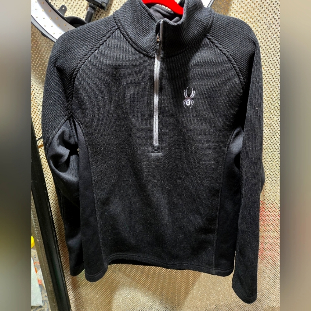 Spyder Core Sweater Gray Knit Outbound 1/2 Zip Long Sleeve Jacket Mens Large